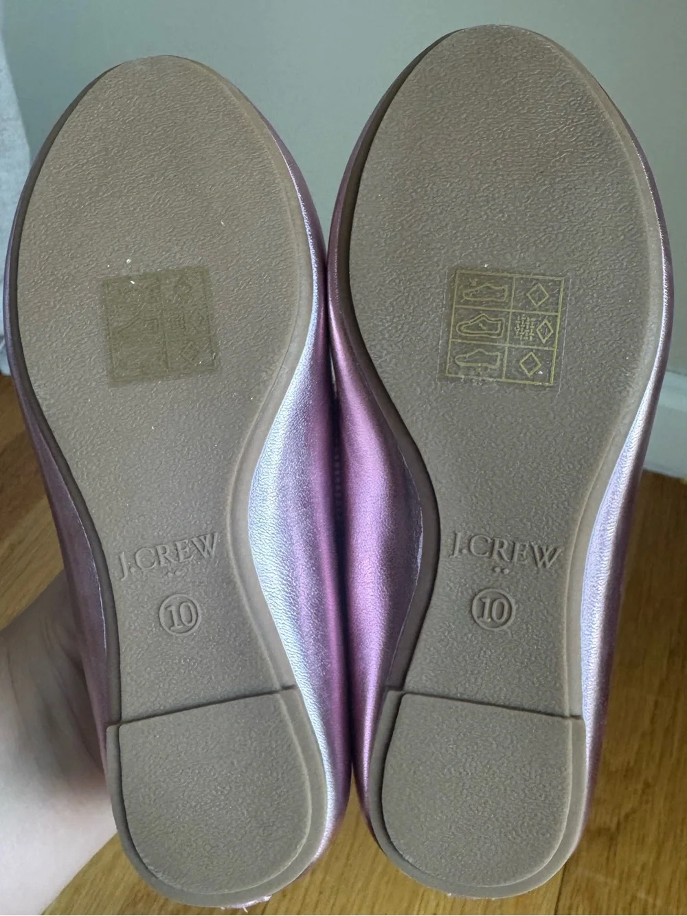 J. Crew Metallic Pink Girls' Ballet Flats with Bow